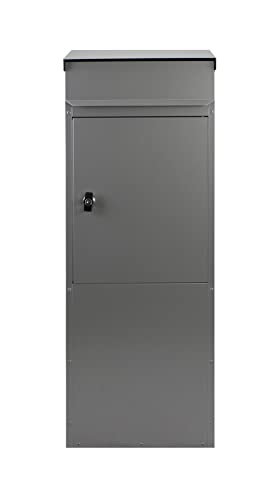 Standbriefkasten Safepost 855 silbergrau (RAL 9006) Briefkasten mit extra großen Einwurfklappe