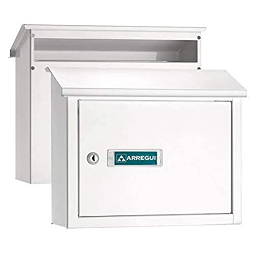 ARREGUI V4071 Maxi Durchwurfbriefkasten aus Verzinktem Stahl, Mauerdurchwurf Briefkasten in Größe M (DIN A4), Durchwurfkasten zum Kombinieren mit Einwurfblende / Briefschlitz Klappe, Weiß