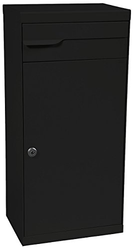 MEFA Paketpostkasten Fuego (992) Briefkasten Entnahme Hinten Tiefschwarz semimatt RAL 9005 Standbriefkasten