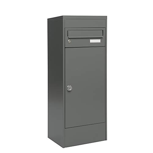 MEFA Paketbriefkasten Balsa 483 (Farbe basaltgrau, Postkasten mit Schloss, Größe 1032x410x310 mm) 483121M