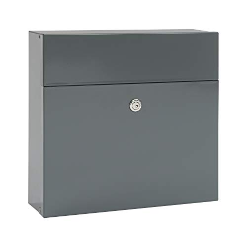 MEFA Briefkasten Serenade 161 (Farbe grau, Postkasten mit Sicherheitsschloss, Größe 400x350x140 mm) 161500DE