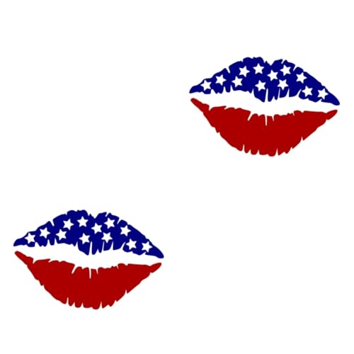 BESTonZON 2st Flaggenaufkleber Für Das Wohnzimmer Wandaufkleber Mit Amerikanischer Flagge Briefkästen Für Draußen Wandaufkleber Mit Großen Lippen Usa Büro Applikationen Haushalt