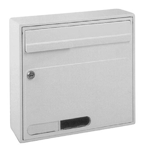 Briefkasten -Kunststoff-weiß oder schwarz-mit Namenschild + Sichtfeld-365 x 330 x 120 mm TOP (Kunststoff weiß)