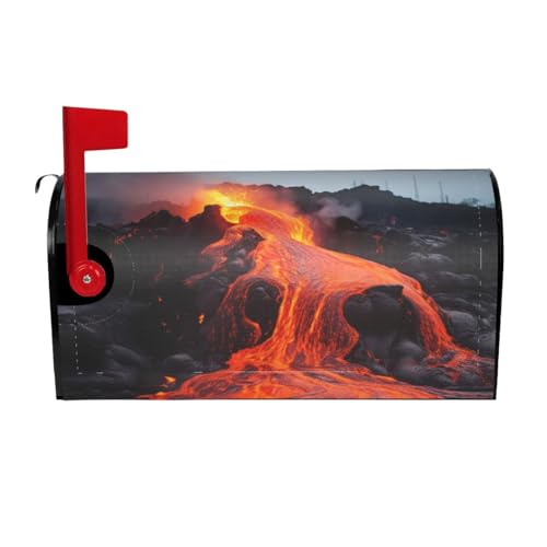 Willkommensbriefkasten-Ab deckung, rote heiße Lava vom Kilauea-Vulkan, magnetische Briefkasten-Abdeckung, dekorativer Urlaub, Briefkasten, Abdeckung für Zuhause, Outdoor, Garten, dekorativ