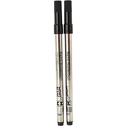 Montblanc Tintenroller Minen mystery Black 105158 – Schwarze Ersatzmine für Roller Ball und Fineliner Größe – 2 x Refill Rollerball M