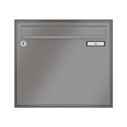 RENZ/Schattenfuge/Unterpu tz-Briefkastenanlage Einbau-Briefkasten mit Sprechfeld/RAL-Farbe 9007 / Volumen 17 L/Dein-Briefkasten.de