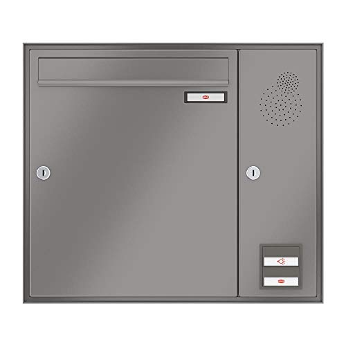 RENZ/Schattenfuge/Unterpu tz-Briefkastenanlage Einbau-Briefkasten/RAL-Fa rbe/Volumen 23 L/Sprechsieb rechts/Dein-Briefkasten.d e