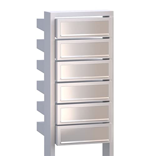 Briefkastenanlage, Design Briefkasten Stairs for Six in Weiß mit Edelstahlklappe - Bravios in Weiß mit Edelstahl