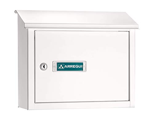 ARREGUI V4061 Maxi Durchwurfbriefkasten aus Aluminium, Mauerdurchwurf Briefkasten in Größe M (DIN A4), Durchwurfkasten zum Kombinieren mit Einwurfblende/Briefschlit z Klappe, Weiß