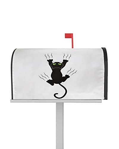Mailbox Covers Magnetische Standardgröße Lustige Cartoon Schwarze Katze Tier Muster Wasserdicht Briefkasten Wrap Post Briefkasten Abdeckung für Garten Hof Outdoor Dekorationen 53,3 x 45,7 cm