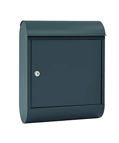 MEFA Briefkasten Topaz 842 (Farbe basaltgrau, Postkasten mit Sicherheitsschloss, Größe 430x340x150 mm) 842500M