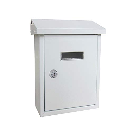 Briefkasten Mailbox Top-Loading Steel Postfach In Anthrazit Wandmontage Classic Premium Mailbox Abschlussbare wasserdichte Mailboxen Briefkasten (Color : White)