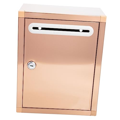 Angoily Kasten Briefkasten Aus Edelstahl Hängend Modern Drinnen Geschäft Groß Montiert Bürobedarf Vorschlagsfall Golden
