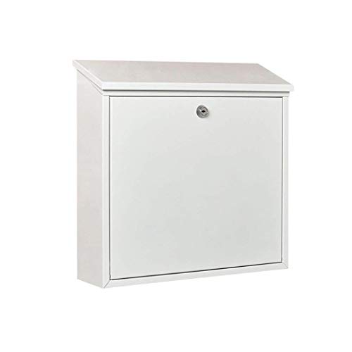 Einfach zu installierender Briefkasten, Haus-Clamshell-Aufbewahru ngsbox, Edelstahl-Briefkasten 14,2 x 4,5 x 14,2 Zoll Briefkasten (Farbe : Grau) (Weiß)