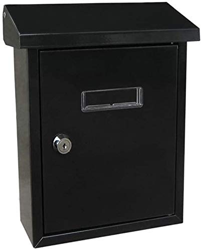 Awningcranks Top-Loading Steel Post Box Wandmontage Briefkästen Postfach in Anthrazit Wandmontage Classic Premium Mailbox Abschlussbare wasserdichte Mailboxen Briefkasten 1107 (Color : Black)