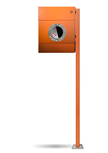 Letterman 2 Briefkasten Radius Design Orange/pfosten/klingel/Ro t