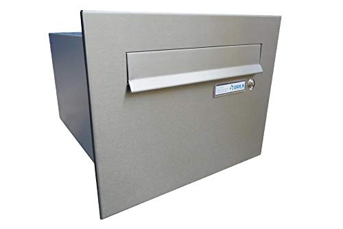 B-24 XXL Edelstahl Mauerdurchwurf Briefkasten mit Klingel (Tiefe: 38,5 cm) - LETTERBOX24.de