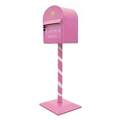 Briefkasten, abschließbarer, wetterfester vertikaler Briefkasten, Loft-Vintage-Stil, Metall, Zeitungs-Sicherheitsbrief kästen mit 2 Schlüsseln für Außenwand, Hochzeit (Farbe: Rosa)