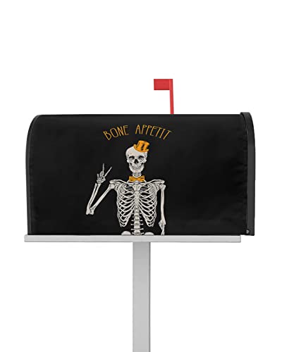 Mailbox Covers Magnetische Standardgröße Lustiges Skelett mit Hut Wasserdichter Briefkasten Wrap Post Briefkasten Abdeckung für Garten Hof Outdoor Dekorationen 53,3 x 45,7 cm