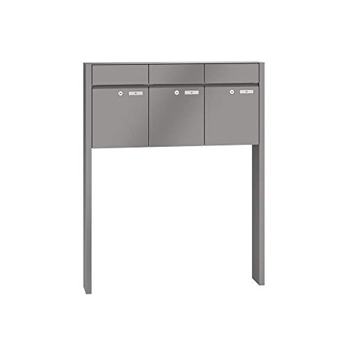 RENZ/Plan / 3er Freistehende Briefkastenanlage Standbriefkasten/RAL-Farb e/Volumen 21 L/zum Einbetonieren/Dein-Briefk asten.de