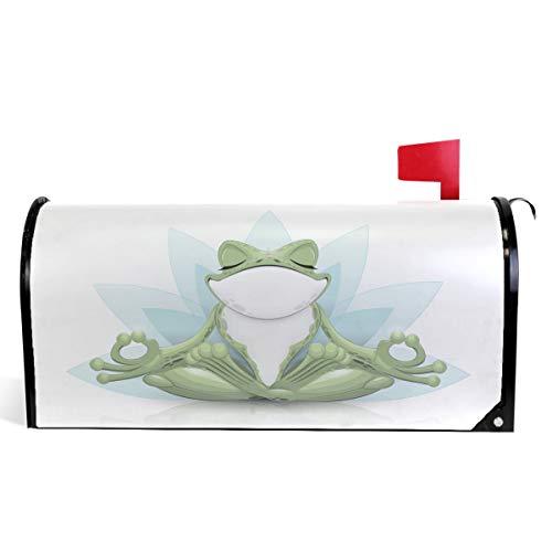 Oarencol Briefkastenabdeckung mit lustigem Frosch, Yoga, niedliches Tiermotiv, magnetisch, groß, für Briefkasten, Garten, Hof, Heimdekoration, Übergröße 64,8 x 53,3 cm