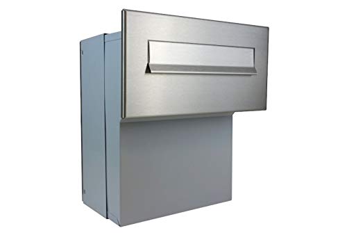 F-046 Edelstahl Mauerdurchwurf Briefkasten (Tiefe: 19-27 cm) - LETTERBOX24.de