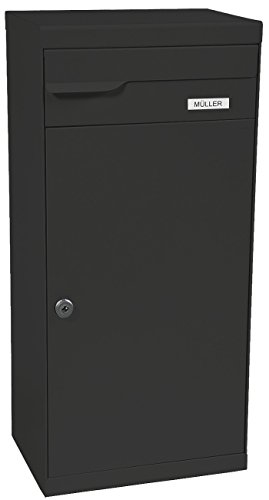 MEFA Paketpostkasten Fuego (992) Briefkasten Entnahme Hinten Namensschild Anthrazitgrau semimatt RAL 7016 Standbriefkasten