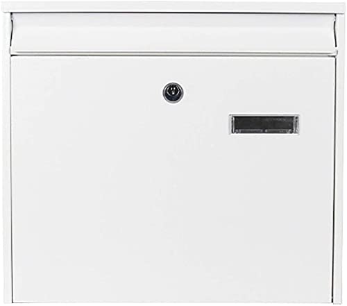 Sudemota Briefkasten Briefkästen Toplader Stahlbriefkasten - Wandmontierter Briefkasten mit Zylinderschloss mit Briefeinwurf von Oben Weiß - 36 10 32cm