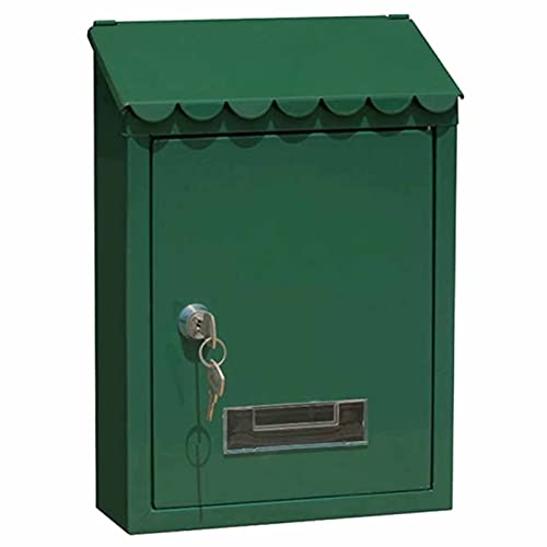 Briefkasten Rostfreier Metall-Briefkasten zur Wandmontage, Briefkasten zur Wandmontage, Premium-Briefkasten mit Schlüsselverriegelung, Briefkasten mit Top-Loading-Briefkasten, Braun ( Color : Green )