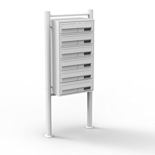 6er Briefkastenanlage Weiß Postfach 6 Fächer Standbriefkasten Briefkasten Postkasten