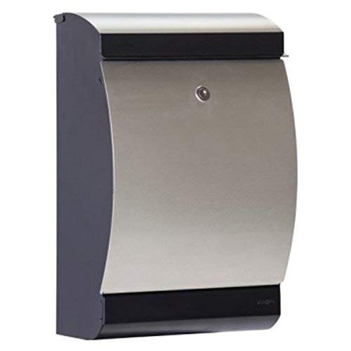 MEFA Briefkasten Pinguin 303 schwarz / Verzinkt (Postkasten + Zeitungsfach; Edelstahl; 49,2 x 32,3 x 19,4 cm) 303900DE