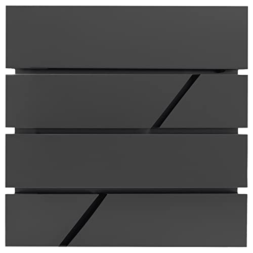 Design Briefkasten Anthrazit aus Hochwertigem Galvanisierter Stahl, Groß 37x37x10.5cm mit Integriertes Zeitungsfach, Witterungsbeständ Wandbriefkasten
