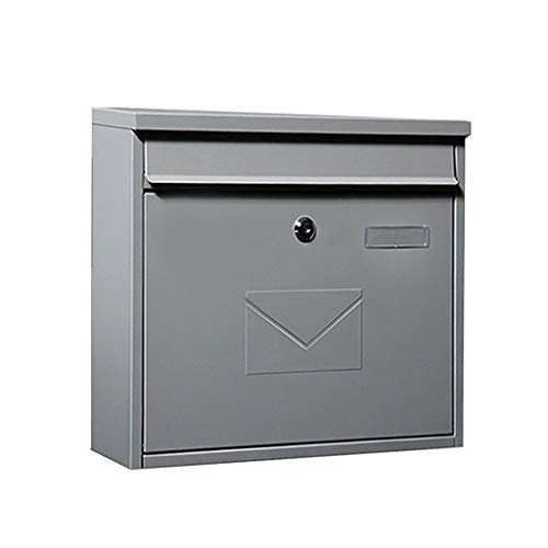 KONGY Briefkasten, Abschließbar Galvanisierter Stahl Briefkasten Englisch-Style Wandhalterung Zuhause Wohnung Briefkasten Mit 2 Schlüsseln Letterbox (Farbe : Weiß)