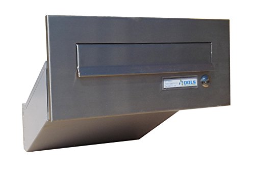 D-042 Edelstahl Mauerdurchwurf Briefkasten mit Klingel (Tiefe: 35-50 cm) - LETTERBOX24.de