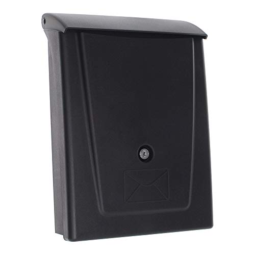 HomeDesign Briefkasten HDM-710 schwarz Zylinderschloss mit 2 Schlüsseln, Kunststoff, LxH 250x340 mm, inkl. Befestigungskit