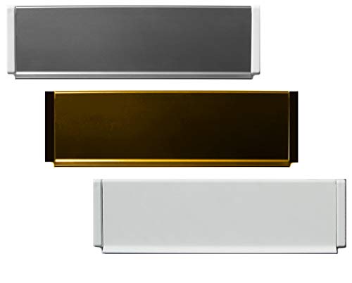 Aluminium-Außen Briefeinwurf=305 x 78 mm-Briefklappe-Briefkaste n-Briefschlitz-TOP (305 x 78 mm, Alu. weiß Kanten weiß)