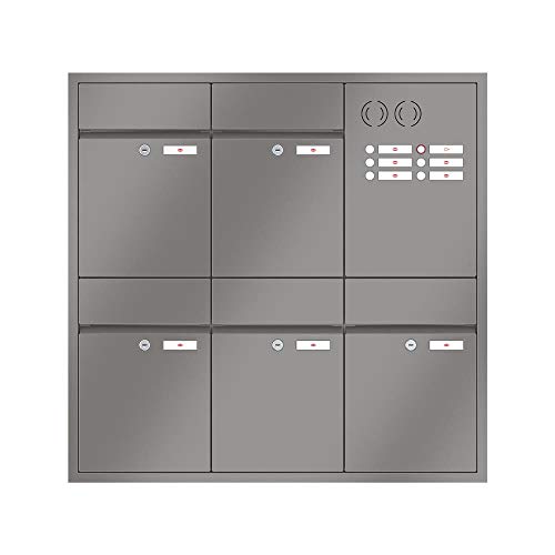 RENZ/Plan / 5er Unterputz-Briefkastenanla ge Einbau-Briefkasten mit Sprechfeld/RAL-Farbe/Volu men 21 L/Dein-Briefkasten.de