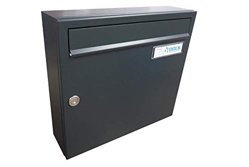 A-01 Aufputz Briefkasten Anthrazit (RAL 7016) mit Namensschild - LETTERBOX24.de