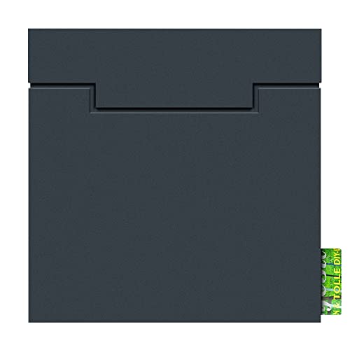 Wandbriefkasten mit Zeitungsfach anthrazit MOCAVI Box 711 Postkasten mit Zeitungsrolle, wetterfest, moderner Briefkasten rostfrei, matt, RAL 7016