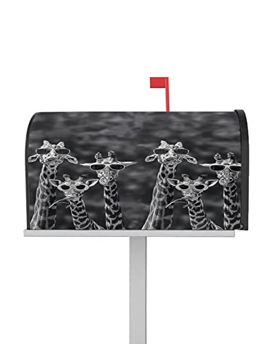 Mailbox Covers Magnetische Standardgröße Lustiger Hirsch mit Sonnenbrille Tiermuster Wasserdicht Briefkasten Wrap Post Briefkasten Abdeckung für Garten Hof Outdoor Dekorationen 53,3 x 45,7 cm