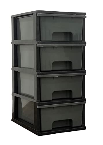 ABBAware Schubladenschrank auf Rädern, Schubladencontainer, 4 große 17 Liter Schubladen, der Umwelt zuliebe aus recyclebarem PP Kunststoff, in schönen Farbvarianten