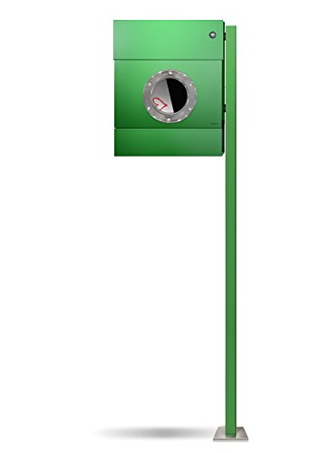 Letterman 2 Briefkasten Radius Design Grün/pfosten/klingel/Rot