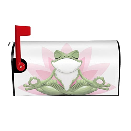 Niedlicher lustiger Frosch, Yoga-Drucke, wasserdicht, Sonnenschutz, Briefkastenabdeckung: für Standardgrößen oder große Briefkästen 64,8 x 53,3 cm