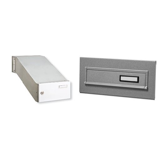 BURG-WÄCHTER Einwurfblende für Durchwurfbriefkästen, Stahl, Blende 794 Si, Silber+BURG-WÄCHTER Durchwurfkasten ohne Blende, A4 Einwurf-Format, Verzinkter Stahl, Kasten 795, Weiß