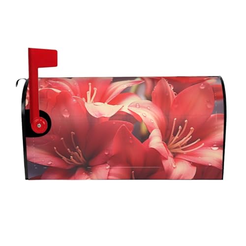 Willkommensbriefkasten-Ab deckung, rote Blütenblätter, magnetische Briefkasten-Abdeckung, dekorative Urlaubs-Briefkasten-Abdec kung, für Zuhause, Outdoor, Garten, dekorativ