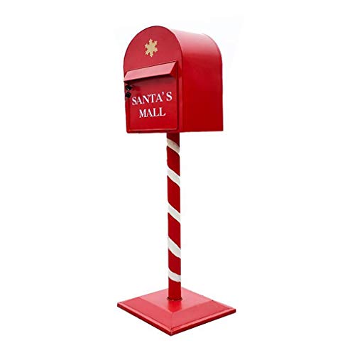 Briefkasten, abschließbarer, wetterfester vertikaler Briefkasten, Loft-Vintage-Stil, Metall, Zeitungs-Sicherheitsbrief kästen mit 2 Schlüsseln für Außenwand, Hochzeit (Farbe: Rot)