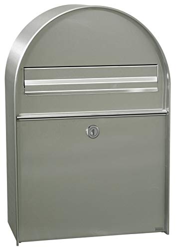 MEFA Briefkasten Amber 400 (Farbe Edelstahl, Regenschutzüberstand, große Einwurfklappe, Größe: 555x380x210 mm) 400020M