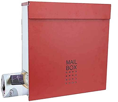 Briefkasten-Briefkästen, vertikaler Briefkasten, Wandmontage, Schlüsselschloss, Drop-Briefkasten mittlerer Kapazität, verzinkter Stahldeckel, Metall-Briefkasten-Briefk ästen für den Außenbereich (A B)