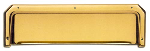 Schräge Innenkappe-265 x 60 mm für die Türinnenseite-Messing poliert -Briefeinwurf-Briefklappe -Briefschlitz (206 Messing poliert)