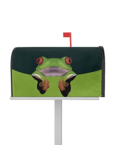 Mailbox Covers Magnetische Standardgröße Niedlicher roter Baum Frosch Wasserdichter Briefkasten Wrap Post Briefkasten Abdeckung für Garten Hof Outdoor Dekorationen 53,3 x 45,7 cm